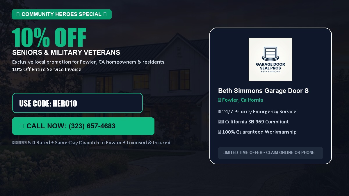 10% OFF Senior Citizens (65+) & Military / Veteran Community Discount in Fowler, CA