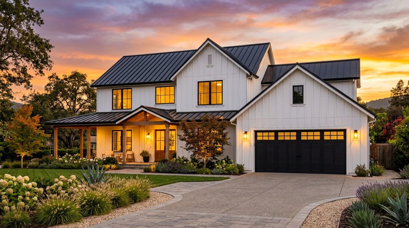 Beth Simmons Garage Door Seal Pros Exterior Closed Garage Door at Twilight